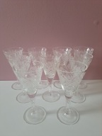 9 Duzych kieliszkow krysztalowych do wina-PRL