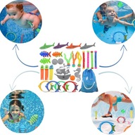 ZABAWKI DO WODY BASENU NURKOWANIA WOREK 27 SZTUK KOLOROWE