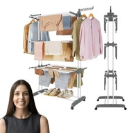 SUSZARKA NA PRANIE UBRANIA STOJĄCA ROZSUWANA PIONOWA MAŁA STOJAK WIESZAK