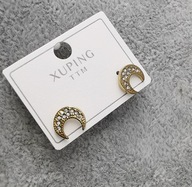 AAA Kolczyki złota stal chirurgiczna piercing księżyce z cyrkoniami