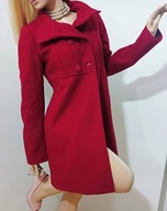 B__E__N__T__T__O__N bordowy czerwony płaszcz wełniany RETRO VINTAGE GOTHIC