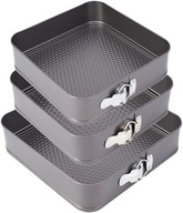 Tortownica zestaw blachy kwadratowa 3x do pieczenia ciast stick 24/26/28cm