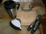 WYCISKARKA CZOSNKU KUBEK TERMICZNY NÓŻ SIEKACZ OXO KRAJALNICA 5 SZT