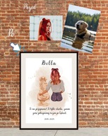 Plakat w ramce Pamiątka z Twoim psem/kotem Personalizowany portret A3