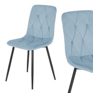 Nowoczesne krzesło BORGO VELVET LIGHT BLUE Black – Styl i komfort w jednym!