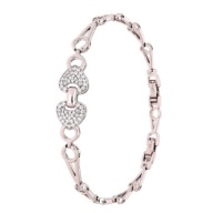 83726 BRANSOLETKA PLATYNOWANA 17+3 CM 10 MM elegancka z cyrkoniami