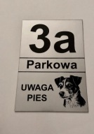 Tabliczka jack russell terrier numer domu, ulica, obiekt monitorowany 2w1