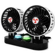 WIATRAK SAMOCHODOWY WENTYLATOR 360° PODWÓJNY OBROTOWY REGULACJA CICHY 12V