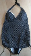 NEXT strój kostium kąpielowy damski czarny w groszki 44 z nakładką