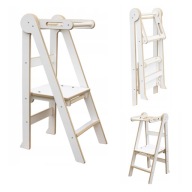 SKŁADANY POMOCNIK KUCHENNY KIDS WOOD KITCHEN HELPER ANTYPOŚLIZGOWY STABILNY