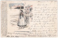 DOLNOŚLĄSKI STRÓJ LUDOWY STEMPEL SALZBRUNN DOLNY ŚLĄSK 1900