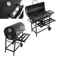 GRILL WĘGLOWY OGRODOWY POKRYWA TERMOMETR POPIELNIK BECZKA KÓŁKA