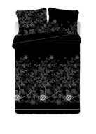 pościel z satyny 160x200 + 2x70x80 zamek S Modern 02 czarna F-ro