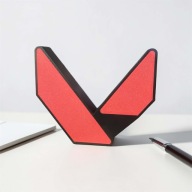 Stojące Logo VALORANT - Czerwone, Prezent dla Fana Dekoracja na biurko