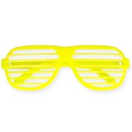 Okulary Imprezowe Ozdobne RETRO Neon Żółte Styl Shutter Shades Party