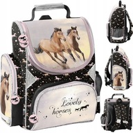 TORNISTER PLECAK SZKOLNY KONIE DLA DZIEWCZYNKI DO 1 KLASY KONIE