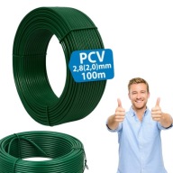 DRUT NACIĄGOWY DO SIATKI PCV POWLEKANY 100M X 2,8M IDEALNY MOCNY ZIELONY