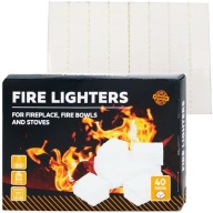 BIAŁA PODPAŁKA DO GRILLA 40 SZTUK ROZPAŁKA OGNISKO KOMINEK