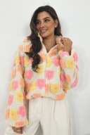 Kurtka baranek kwiaty uniwersalny rozmiar