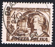 1953 Polska fi 673 - III Światowy Kongres Studentów w Warszawie
