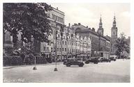 LEGNICA- Rynek- Liegnitz-Ring- ca. 1935 auta parking reklamy- FOTO RPPC