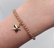 Bransoletka z koralikami na gumce z zawieszką ręcznie robiona hand made