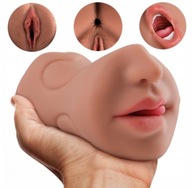 Męski masturbator 3w1 Pochwą Ustą Odbytem