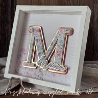 Ramka 3D z literą i imieniem 25x25 cm personalizowana prezent handmade