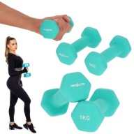 HANTELKI DO ĆWICZEŃ MIĘŚNI TRENINGU FITNESS 2X1 KG CIĘŻARKI DOMOWY ZESTAW