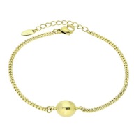 86745 Bransoletka stal chirurgiczna 316L pozł.14k kulka 17+3 CM 8 MM