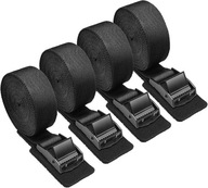 4x PASY TRANSPORTOWE MOCUJĄCE KLAMRĄ SAMOCHODU BAGAŻNIKA ROWEROWEGO ZESTAW