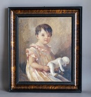 Obraz olejny ,, Dziewczynka z misiem"