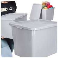 Organizer pojemnik plastikowy z pokrywą box pudło na zabawki szary 30l