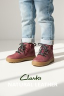 Clarks trzewiki sneakersy za kostkę skórzane bordowe rozm. 27,5