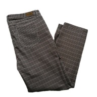 collectionL damskie spodnie w pepitkę prosta nogawka 46