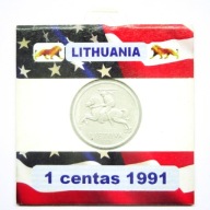 1 centas 1991 Litwa Republika Litwy moneta