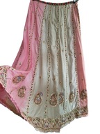 długa spódnica jedwabna wyszywana kryształami 38