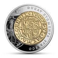 Dukat Zygmunta Starego 20 zł 2016 srebro złocenie Historia Monety Polskiej