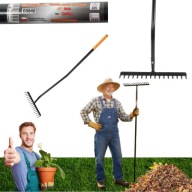 GRABIE OGRODOWE METALOWE RICHMANN 16 ZĘBÓW SOLIDNE MOCNE 150CM 42CM C0940