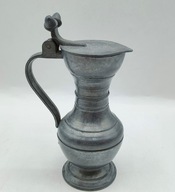 CYNA sygnowany STARY dzbanek dzban ozdobny z żołędziami CYNY 12,5cm - a