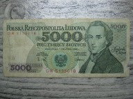BANKNOT PRL 5000 ZŁOTYCH 1988 ROK FRYDERYK CHOPIN