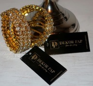 Obrączka kryształki złota ozdoba świecy serwetki Boże Narodzenie