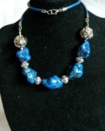 Howlit niebieski, kamień mądrości, oryginalny naszyjnik