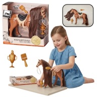 KOŃ CHODZĄCY INTERAKTYWNY CHAMPION DLA LALEK DUŻY 29CM CHODZĄCY BRĄZOWY