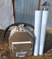 Piec do jacuzzi balii ogrodowej z kominem i przyłączami plug&play 2mm 304