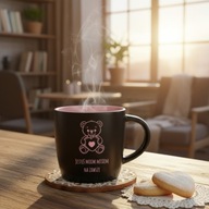 Kubek romantyczny „Jesteś moim misiem” RÓŻOWE wnętrze