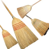 MIOTŁA Z TRAWY SORGO DO ZAMIATANIA EKOLOGICZNA Z DREWNIANYM KIJEM 140CM