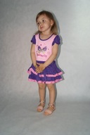 UROCZA LETNIA SUKIENKA Z MOTYLKIEM ROZM.92 (2) FIOLETOWA