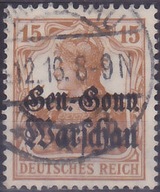 POLSKA ( GEN. GUB. WARSZAWSKIE ) - znaczek kasowany z 1916 roku. Z 6950