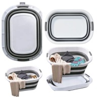 KOSZ NA PRANIE MISKA SKŁADANA SILIKONOWA DUŻY WANIENKA LEKKA WYGODNA 38L